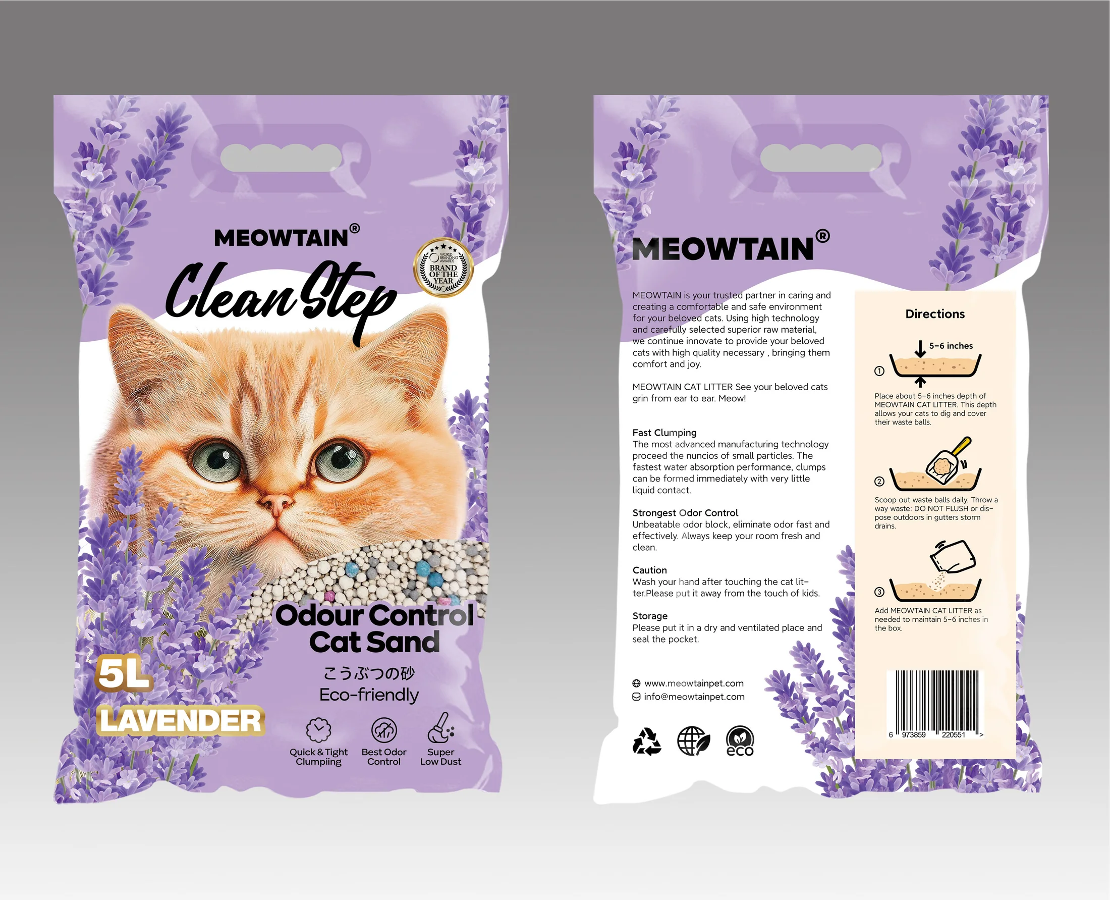Bentonite Cat Litter Lavender package