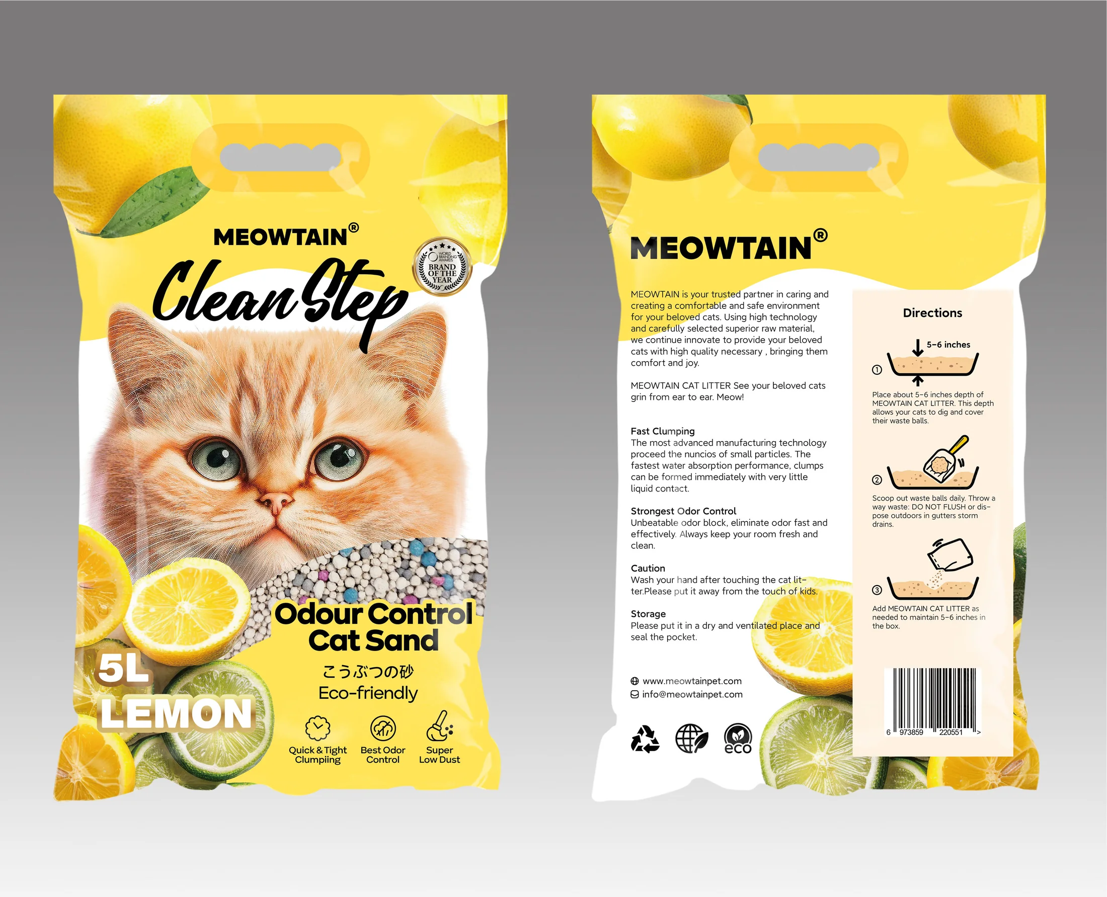 Bentonite Cat Litter Lemon package